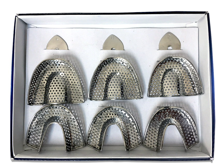 Impression Trays - Perforated - Stainless Steel - Adult - Click Image to Close